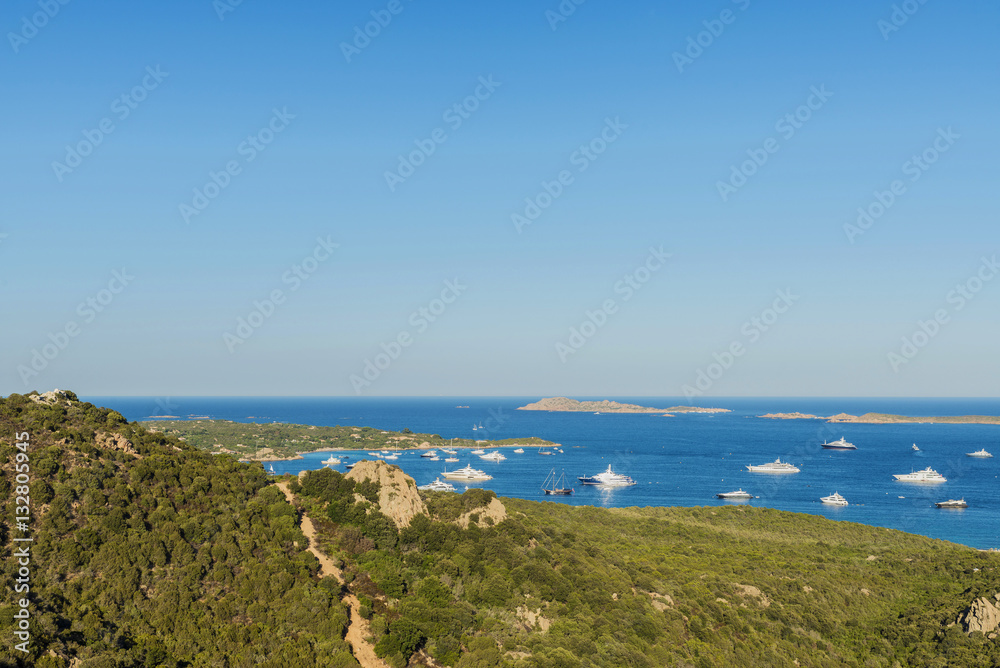 Overview of Porto Cervo in Costa Smeralda in Sardinia, Italy