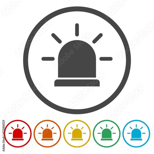Siren icon for web and mobile, Alarm siren vector icon