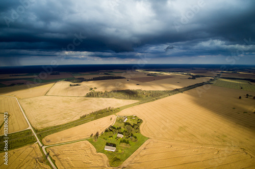 Summer aftenoon in latvian countryside. photo