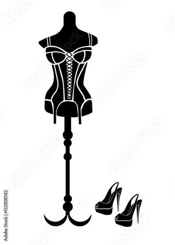 underwear vector corset lingerie shoes shoes heels