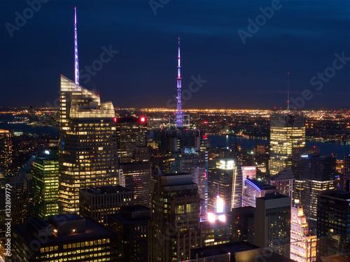 Manhattan skyscrapers night scape