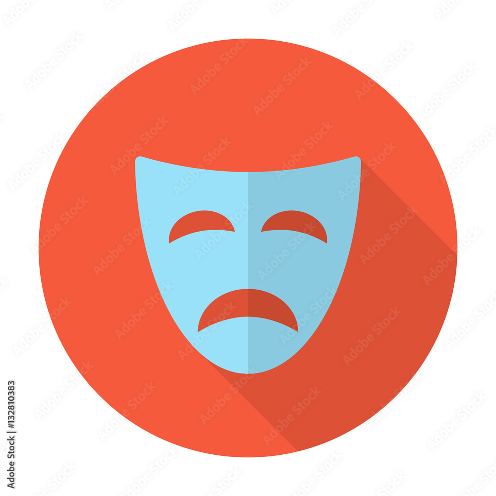 Tragedy mask flat icon Tragedy mask flat icon