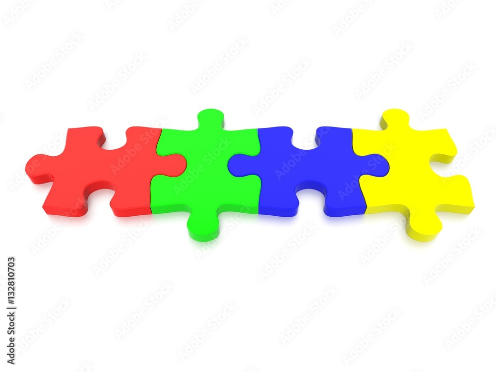 3D rendered Jigsaw Puzzle concept, depicting teamwork and connection 3D rendered Jigsaw Puzzle concept, depicting teamwork and connection