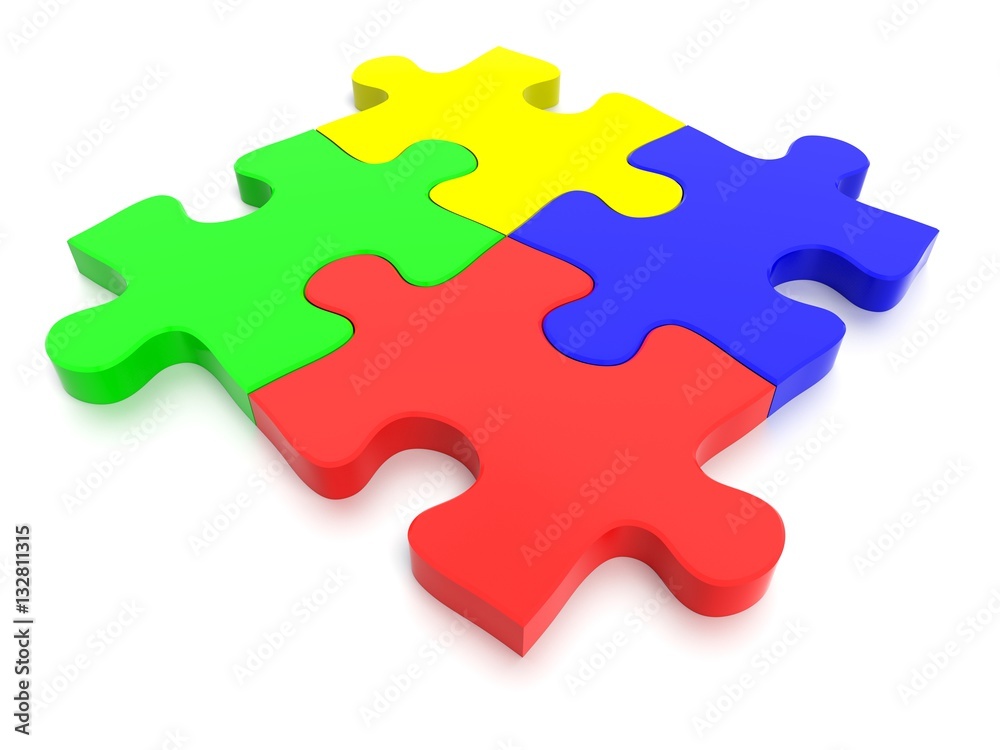 3D rendered Jigsaw Puzzle concept, depicting teamwork and connection 3D rendered Jigsaw Puzzle concept, depicting teamwork and connection