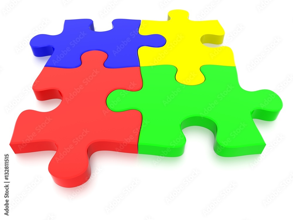 3D rendered Jigsaw Puzzle concept, depicting teamwork and connection 3D rendered Jigsaw Puzzle concept, depicting teamwork and connection