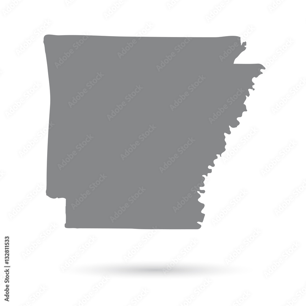 Map of the U.S. state of Arkansas on a white background