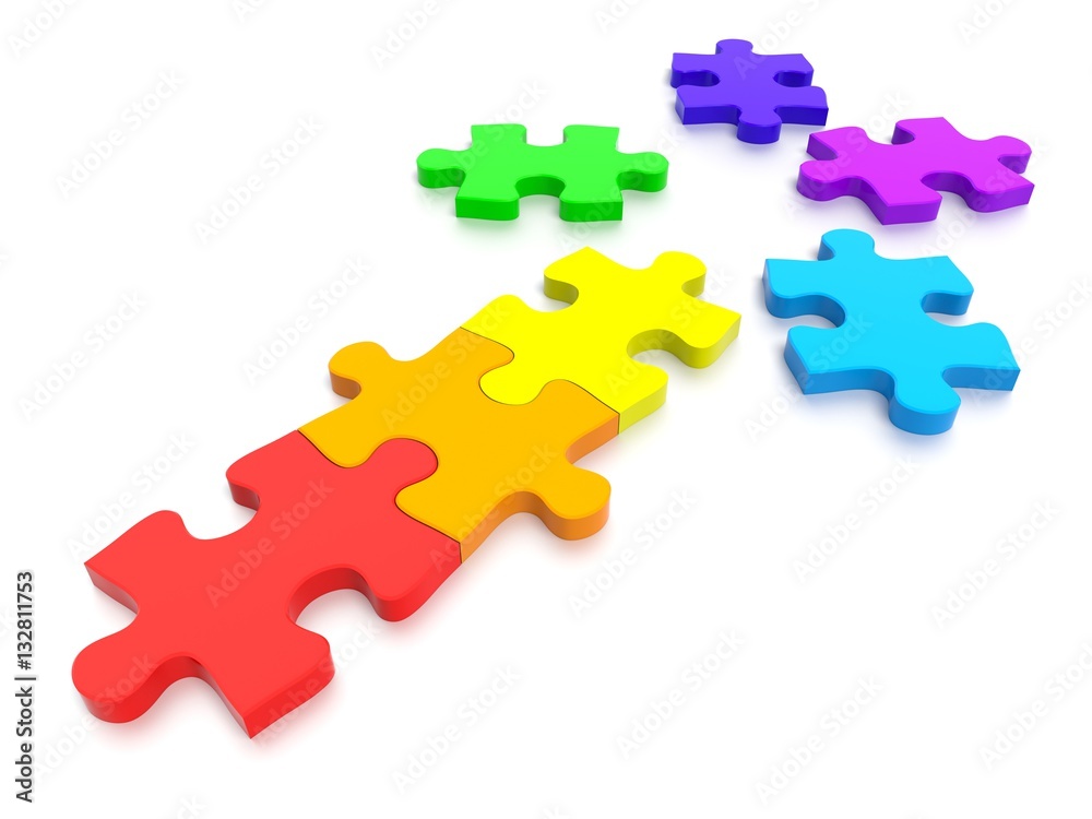 3D rendered Jigsaw Puzzle concept, depicting teamwork and connection 3D rendered Jigsaw Puzzle concept, depicting teamwork and connection