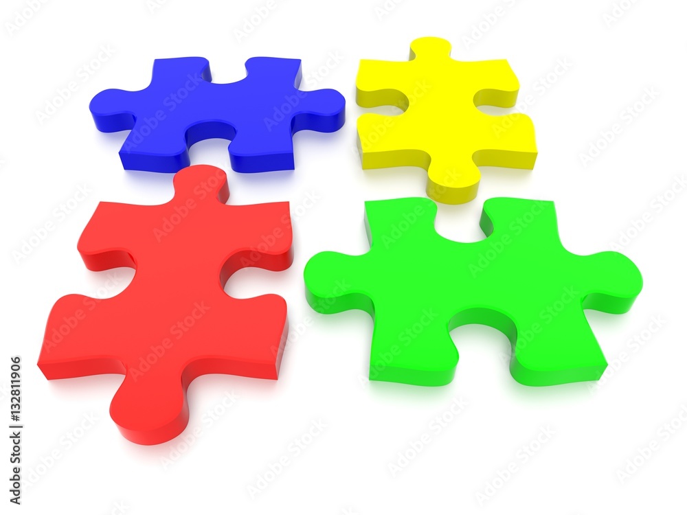 3D rendered Jigsaw Puzzle concept, depicting teamwork and connection 3D rendered Jigsaw Puzzle concept, depicting teamwork and connection