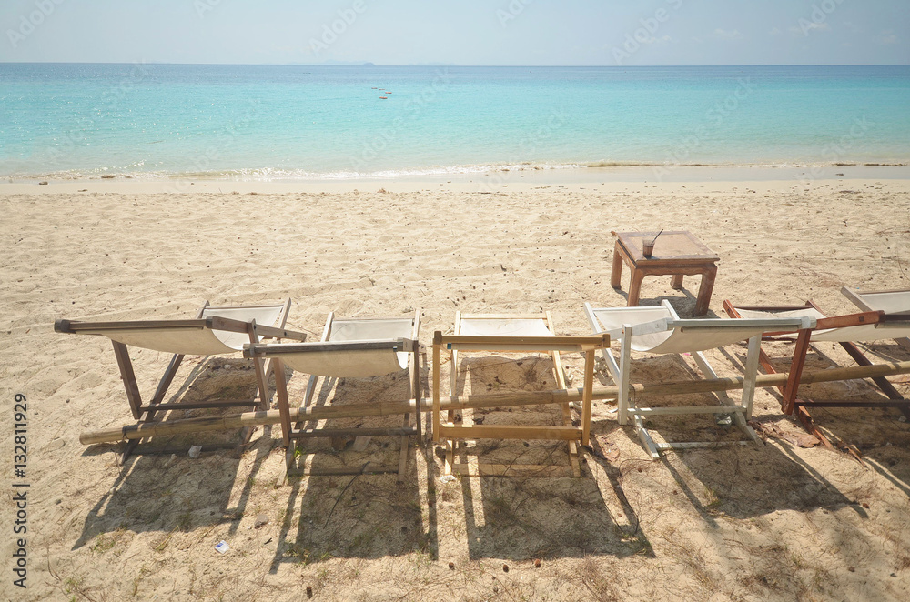 chairs at Koh Mai Thon (Honeymoon Island) ,Phuket,Thailand chairs at Koh Mai Thon (Honeymoon Island) ,Phuket,Thailand