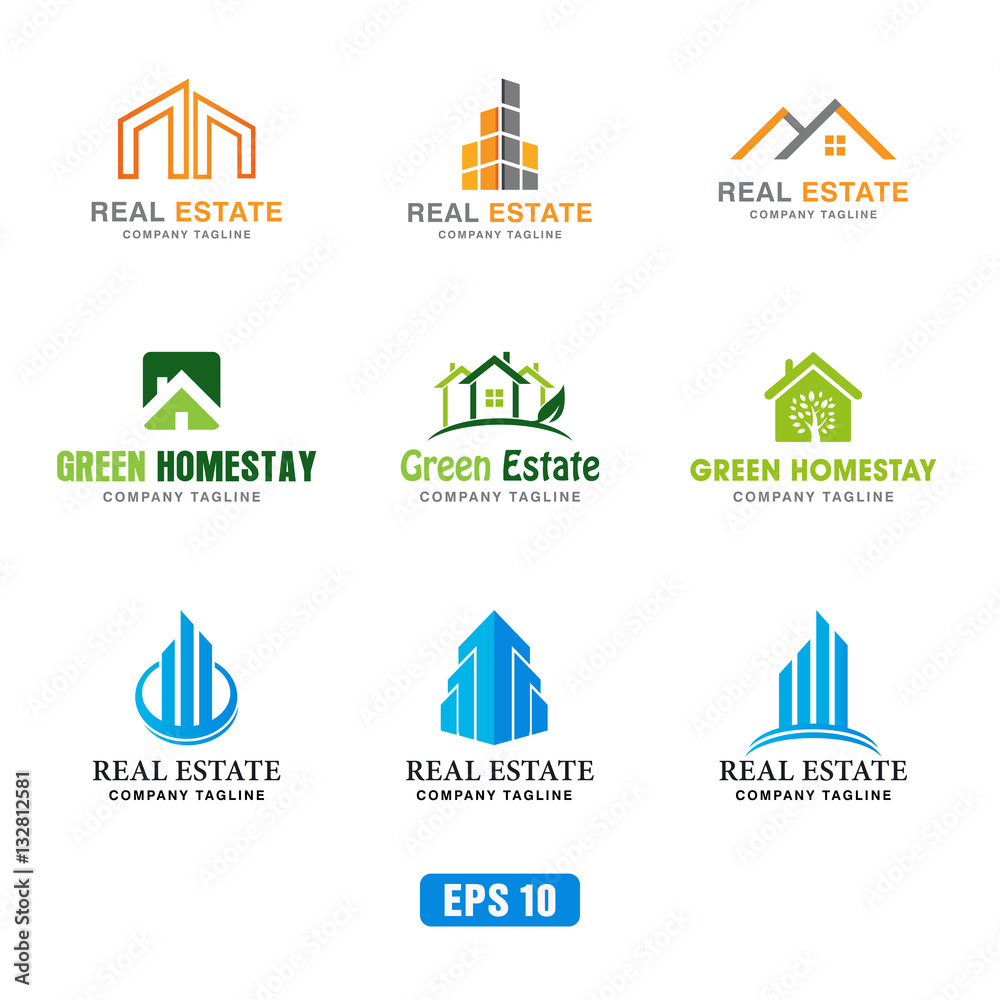 Real Estate, Creative House, And Buildings Logo / Icon Collection / Vector Design Set (Business Logo Idea)