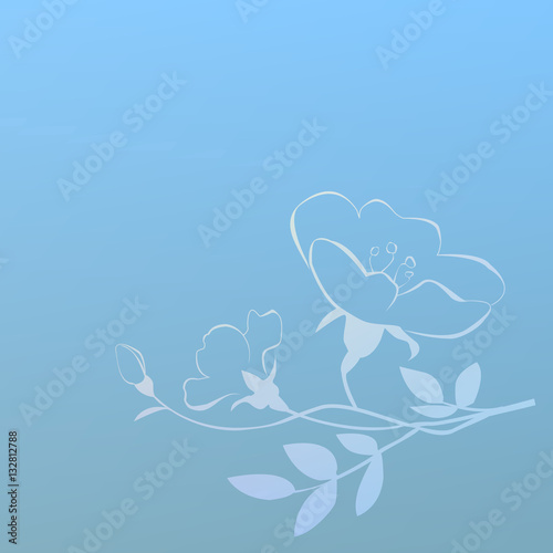 Hellblauer Hintergrund mit Blume