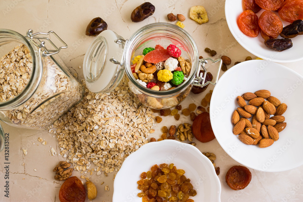 Nuts and fruits for diet and healthy eating Nuts and fruits for diet and healthy eating