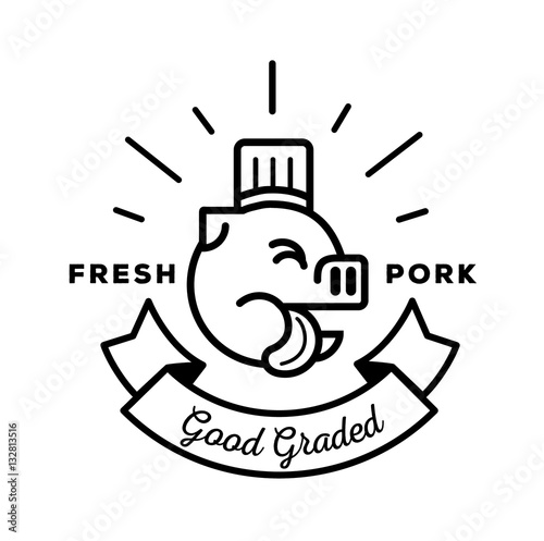 pork logo with cook hat