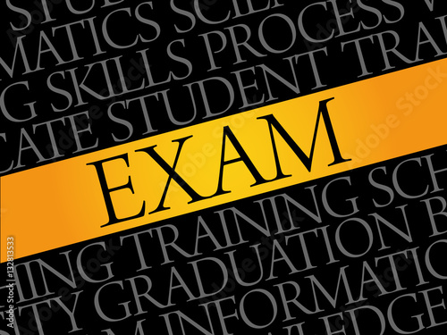EXAM word cloud collage, education concept background