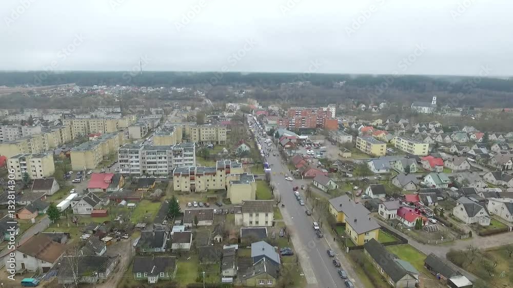 Flight Over Small Town Near River, Fair On Street 4 Flight Over Small Town Near River, Fair On Street 4
