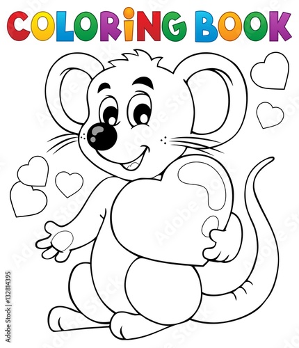 Coloring book Valentine topic 1