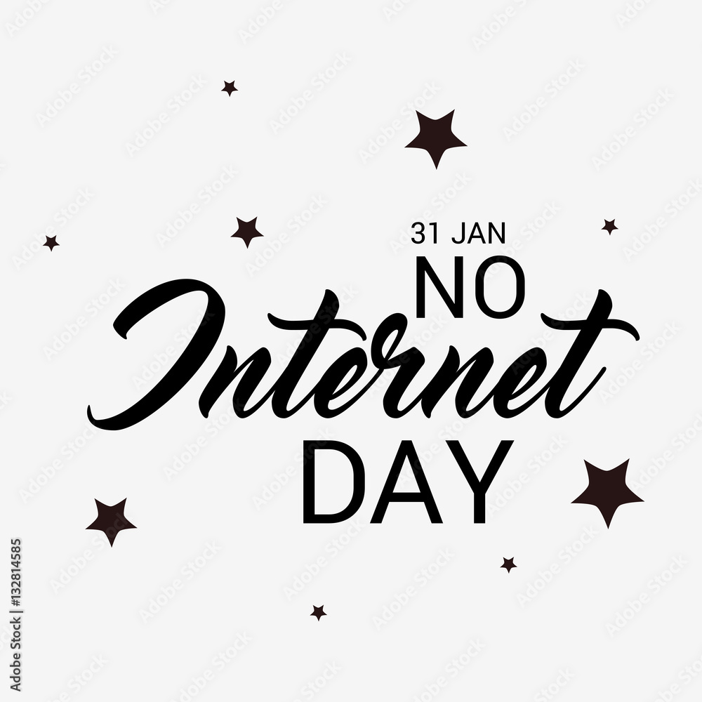 Naklejka No Internet Day.