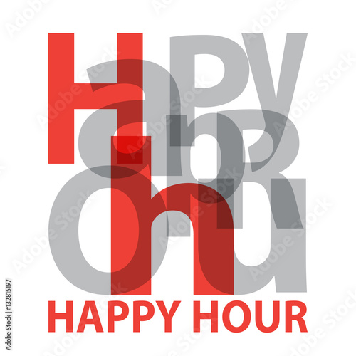 Vector Happy hour. Broken text