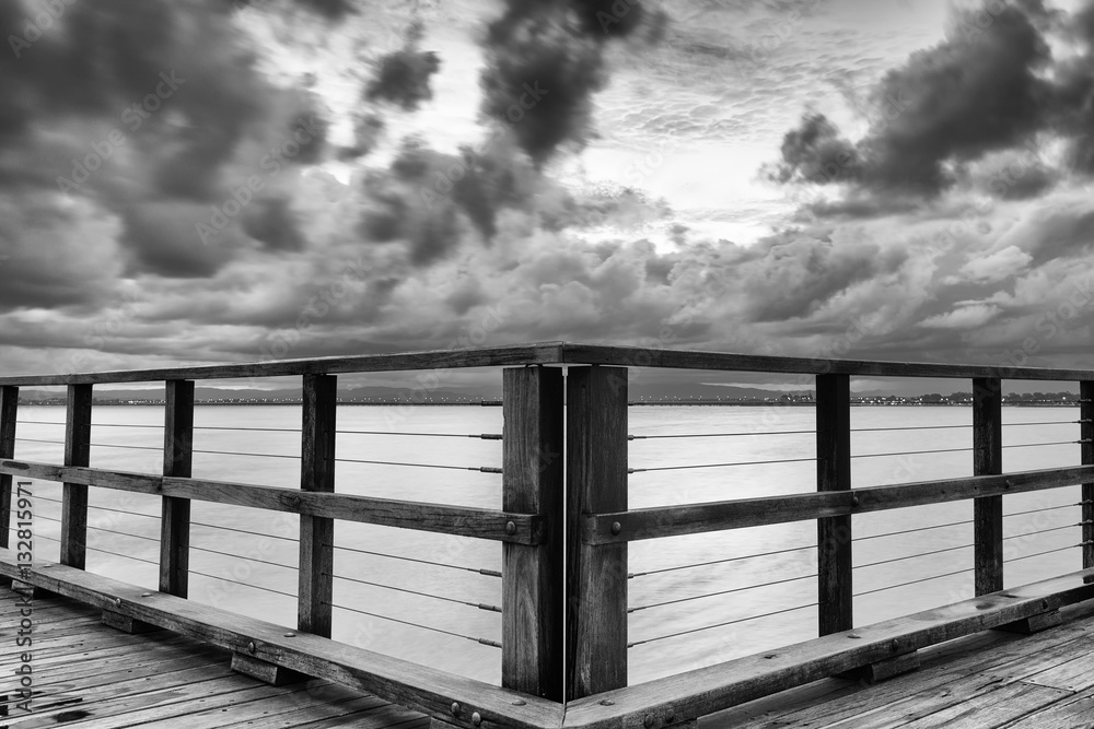 Obraz premium Woody Point Jetty. Black and White.