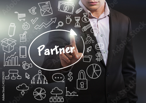 Business, Technology, Internet and network concept. Business man photo