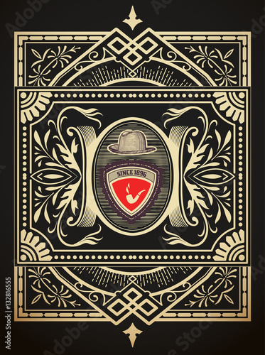 Hipster retro card. Organized by layers