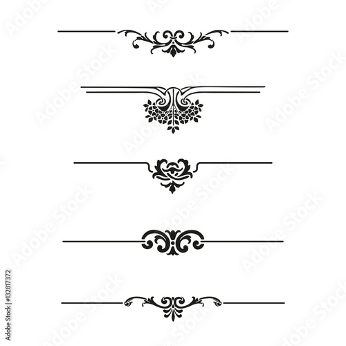Vector set of calligraphic design elements and page decor
