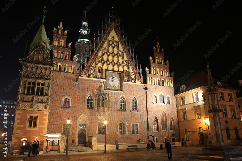 Historic city hall in Wroclaw, Poland