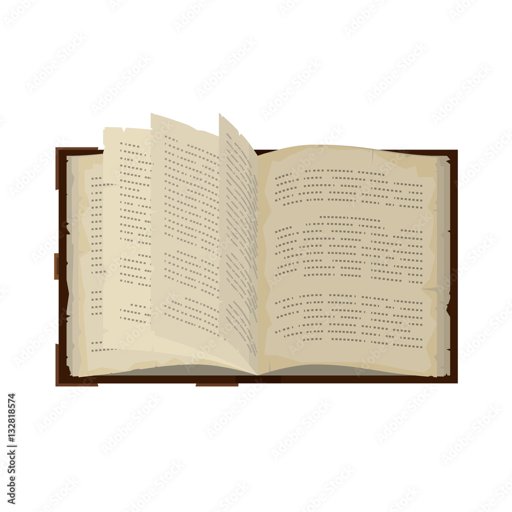 Fototapeta premium Old book or tutorial. Isometric flat vector.