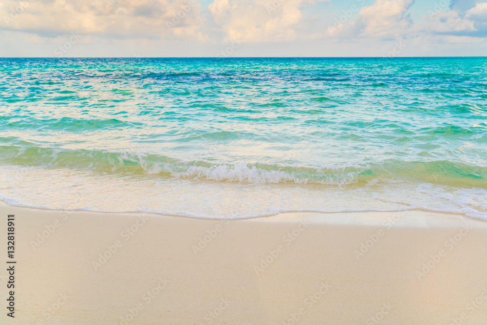 Beautiful tropical Maldives island with white sandy beach and se Beautiful tropical Maldives island with white sandy beach and se