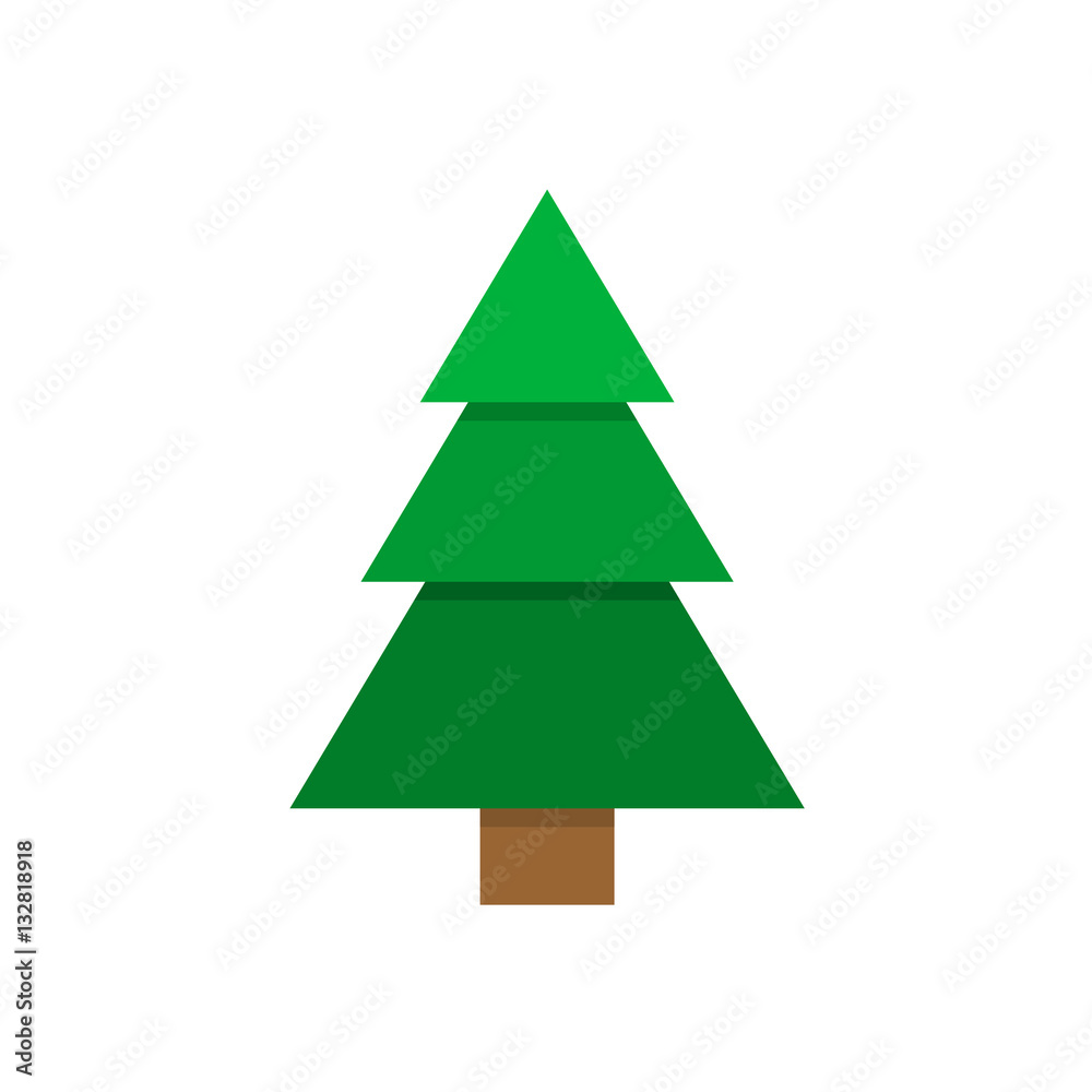 Pine tree flat geometric paper style illustration. Pine tree flat geometric paper style illustration.