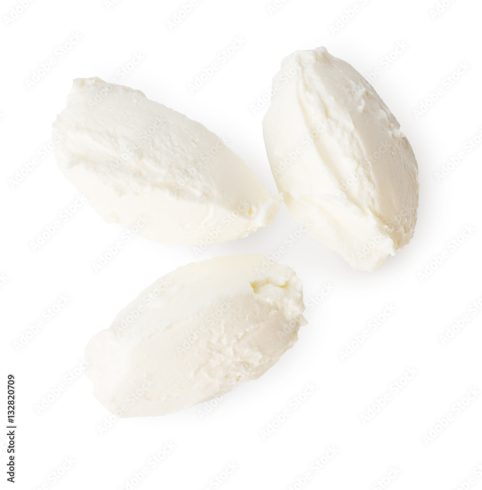Mozzarella cheese isolated on white background