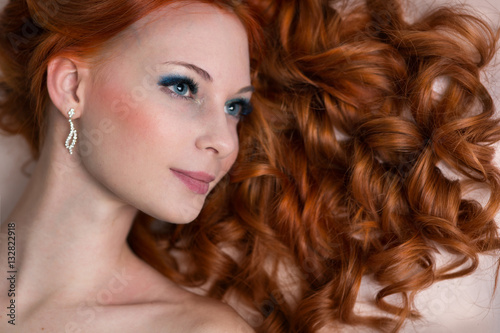 young woman with red hair.