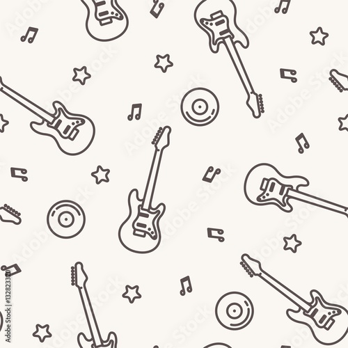 Vector music pattern with guitars.