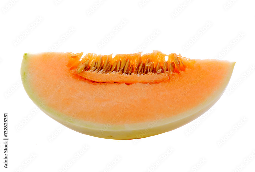 cantaloupe melon slice isolated on white background cantaloupe melon slice isolated on white background