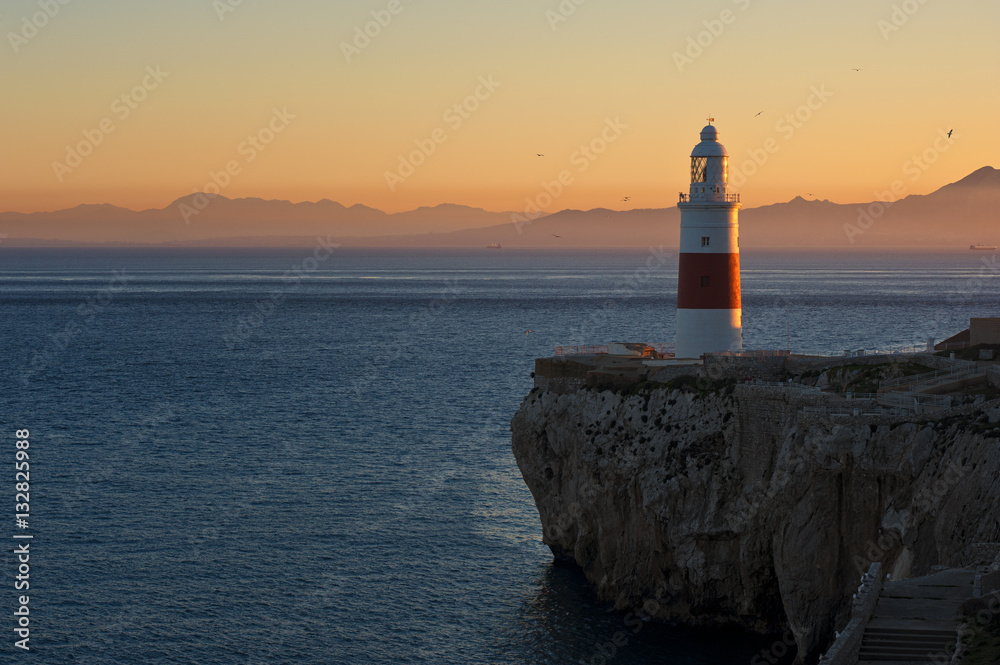Gibraltar Lighthouse at Sunset