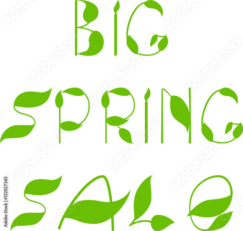 Spring sale text design template