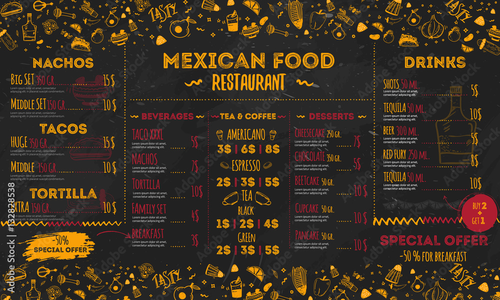 Mexican Menu Design Ideas
