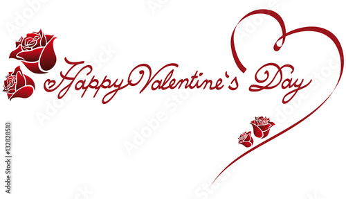 

	Happy Valentine's Day lettering fonts ornament with wonderful rose petals
