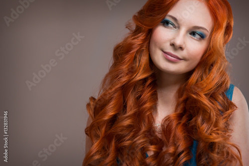 young woman with red hair.