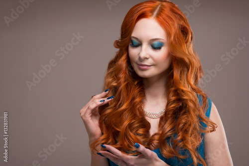 young woman with red hair.