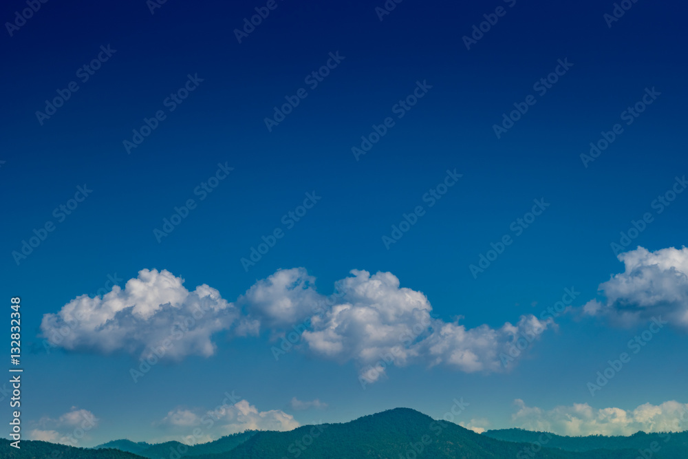 Mountain with white cloud on Blue sky Mountain with white cloud on Blue sky