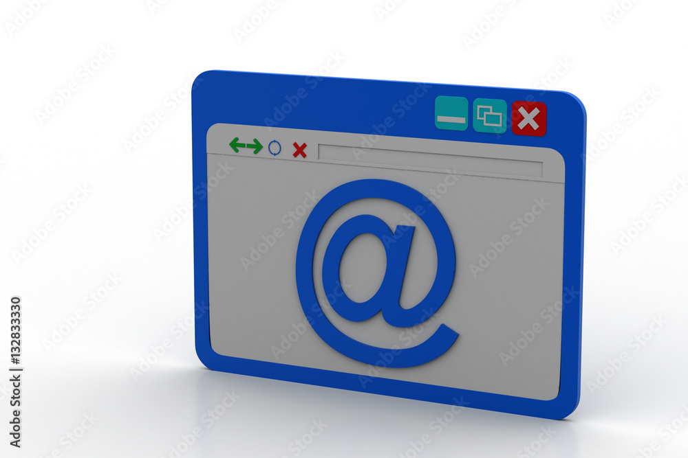 Browser window showing e mail sign Browser window showing e mail sign