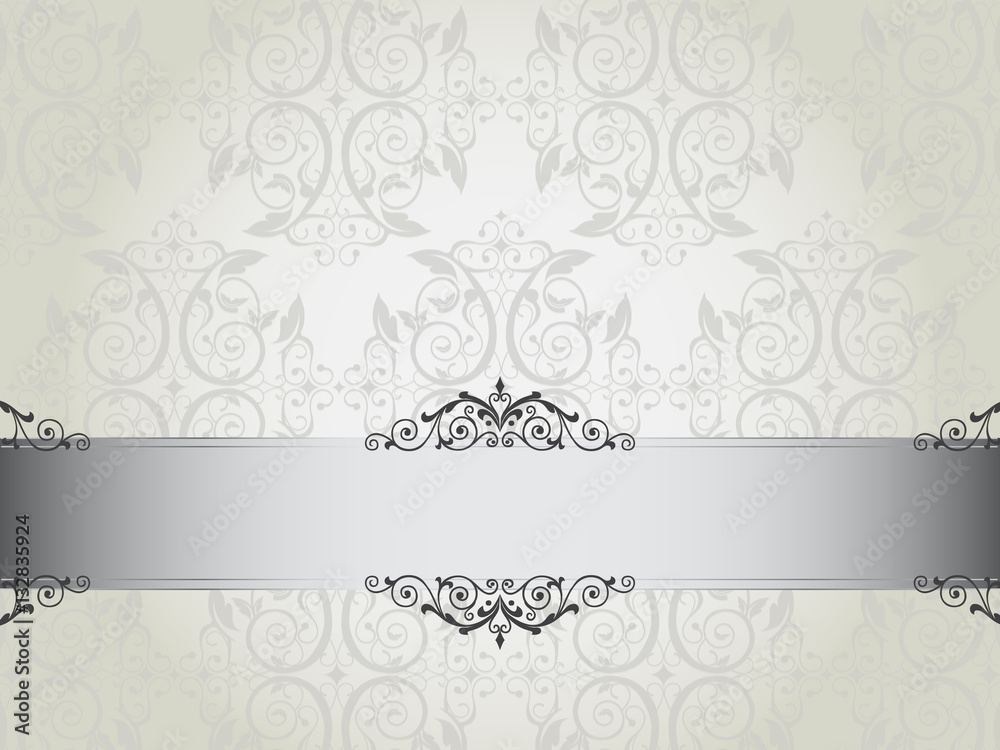Luxury floral wallpaper with scroll vector illustrator, can be scaled to any size without loss of resolution