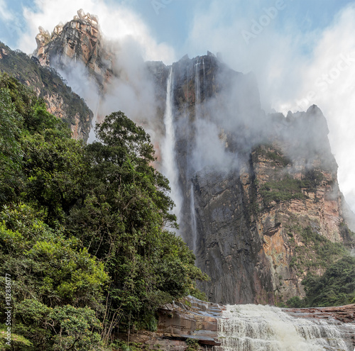 Angel Falls ( Salto Angel ) is worlds highest waterfalls (978 m) - Venezuela, South America photo