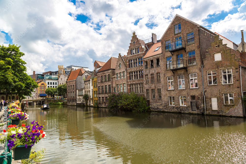 Canal in the old town in Gent