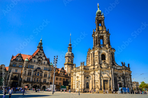 Dresden Cathedral of the Holy Trinity or Hofkirche, Dresden Castle, Dresden, Saxony, Germany © Olena Zn