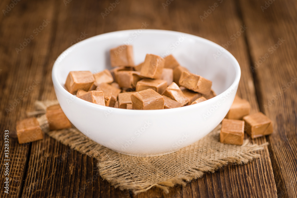 Caramel candy (selective focus, close-up shot) Caramel candy (selective focus, close-up shot)