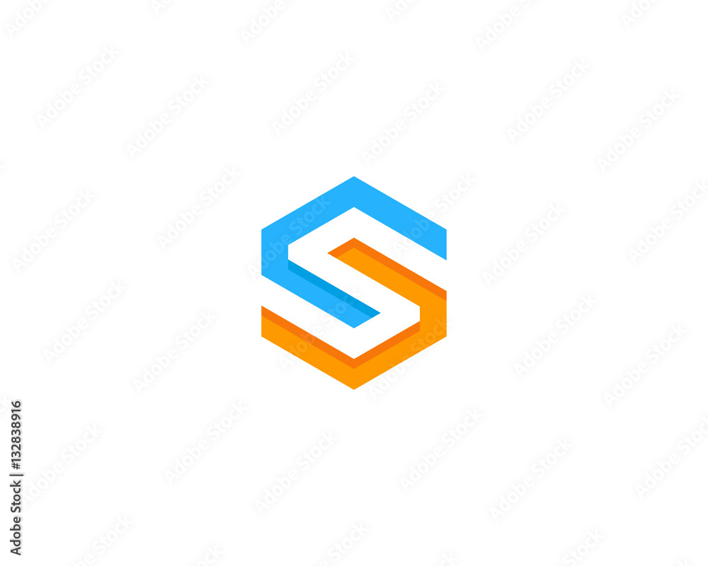 Initial Letter S Hexagon Shape Logo Design Element Initial Letter S Hexagon Shape Logo Design Element
