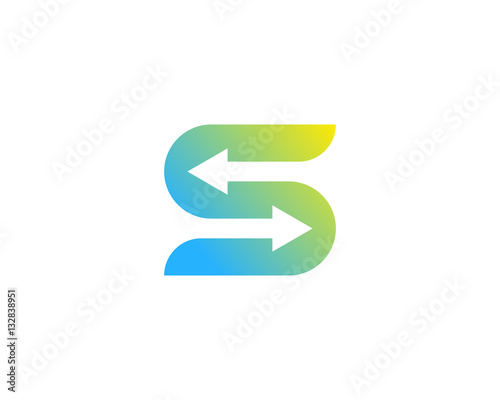 Initial Letter S Arrow Logo Design Element