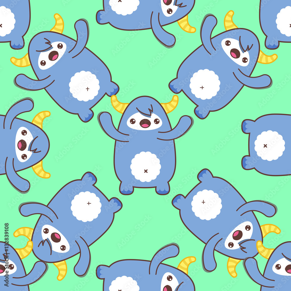 Cartoon yeti seamless pattern. Vector illustration Cartoon yeti seamless pattern. Vector illustration